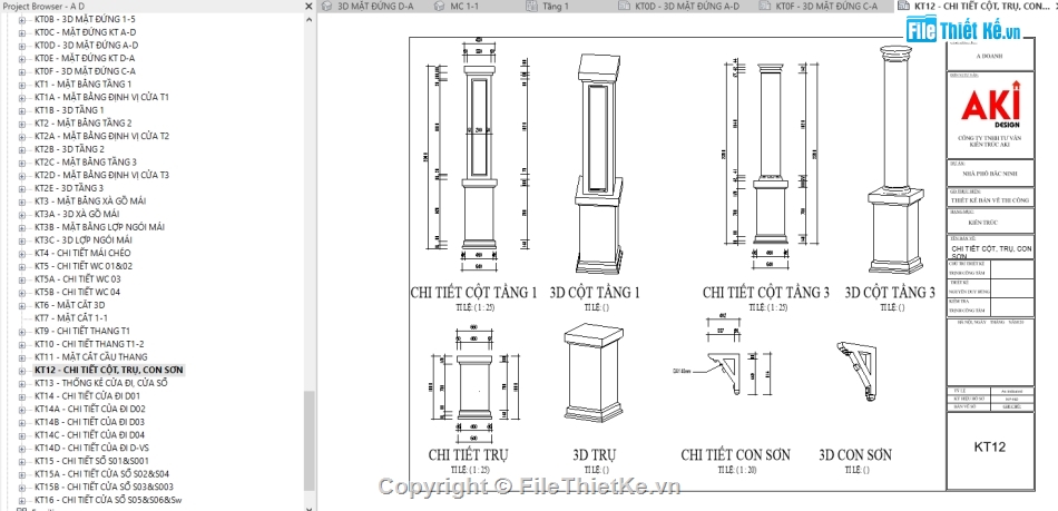 bản vẽ 3 tầng,kiến trúc biệt thự,biệt thự 3 tầng,bản vẽ revit biệt thự,reit biệt thự 3 tầng